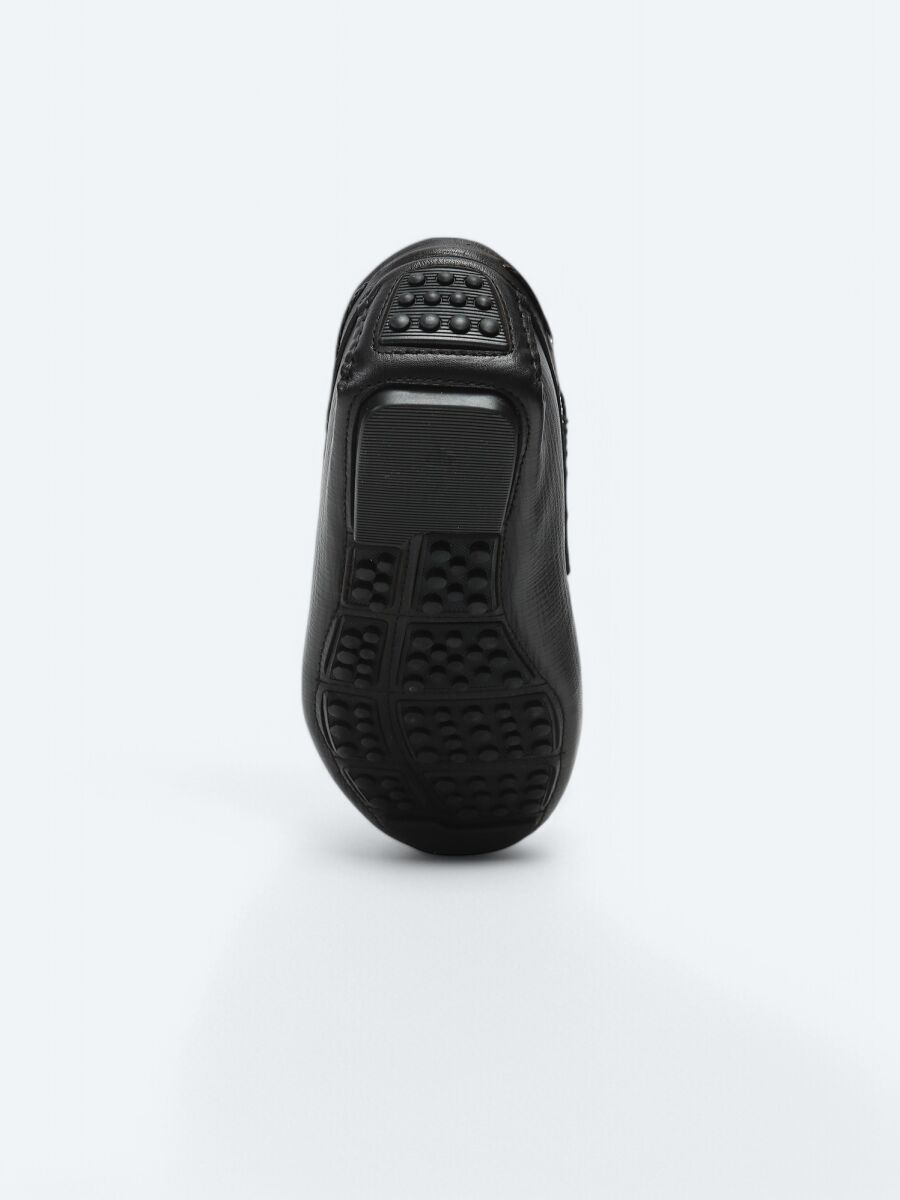 Black Leather Smart Casual Loafer - 4