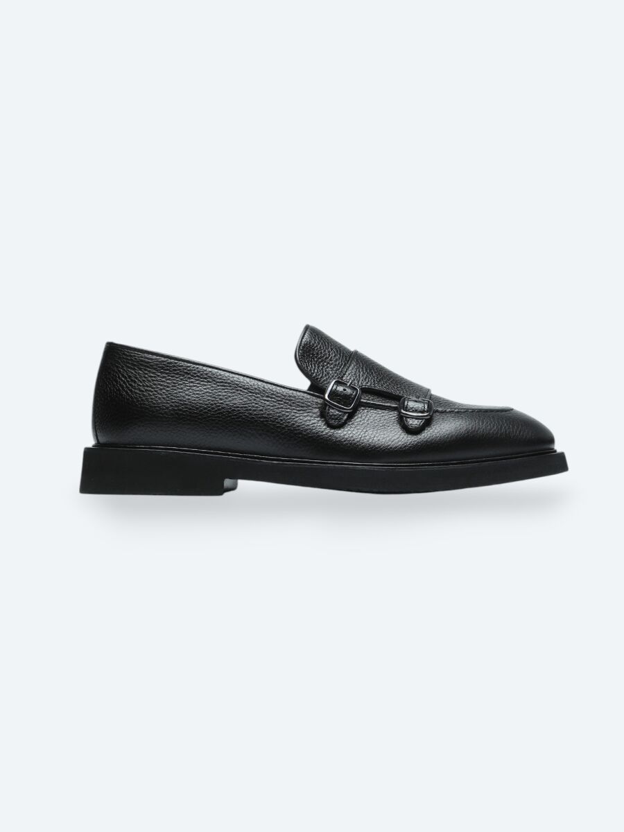 Black Leather Smart Casual Loafer - 1