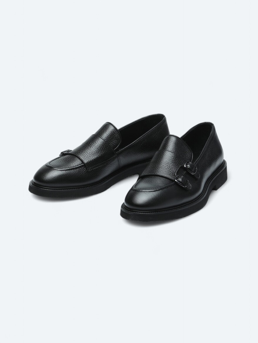 Black Leather Smart Casual Loafer - 2