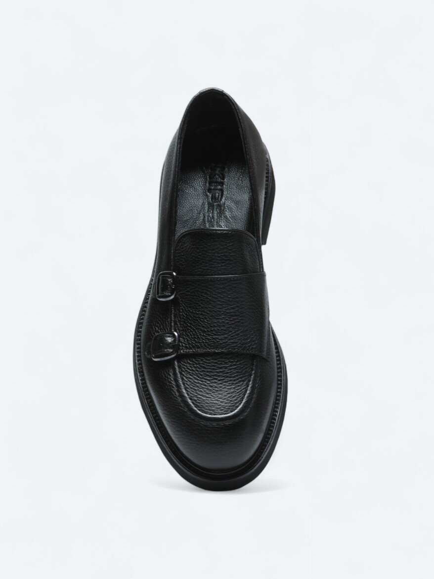 Black Leather Smart Casual Loafer - 3