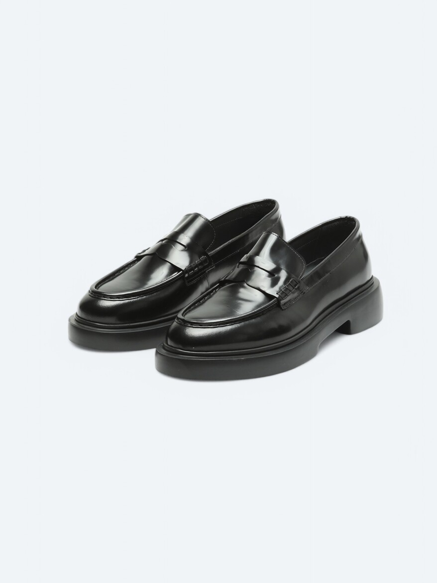 Black Leather Smart Casual Loafer - 2