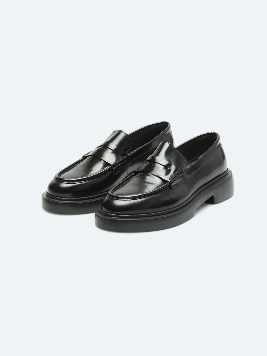 Black Leather Smart Casual Loafer - 2