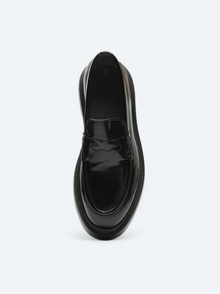 Black Leather Smart Casual Loafer - 3