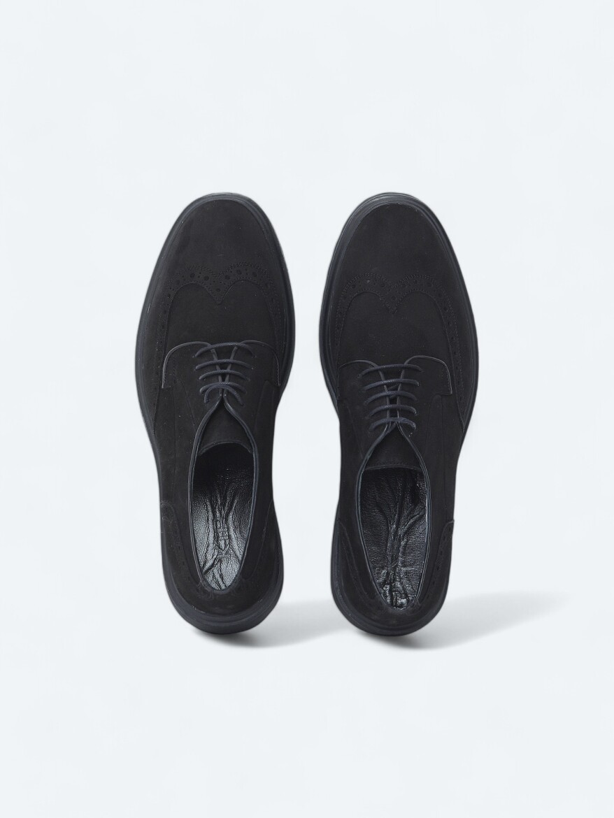 Black Leather Smart Casual Shoes - 5