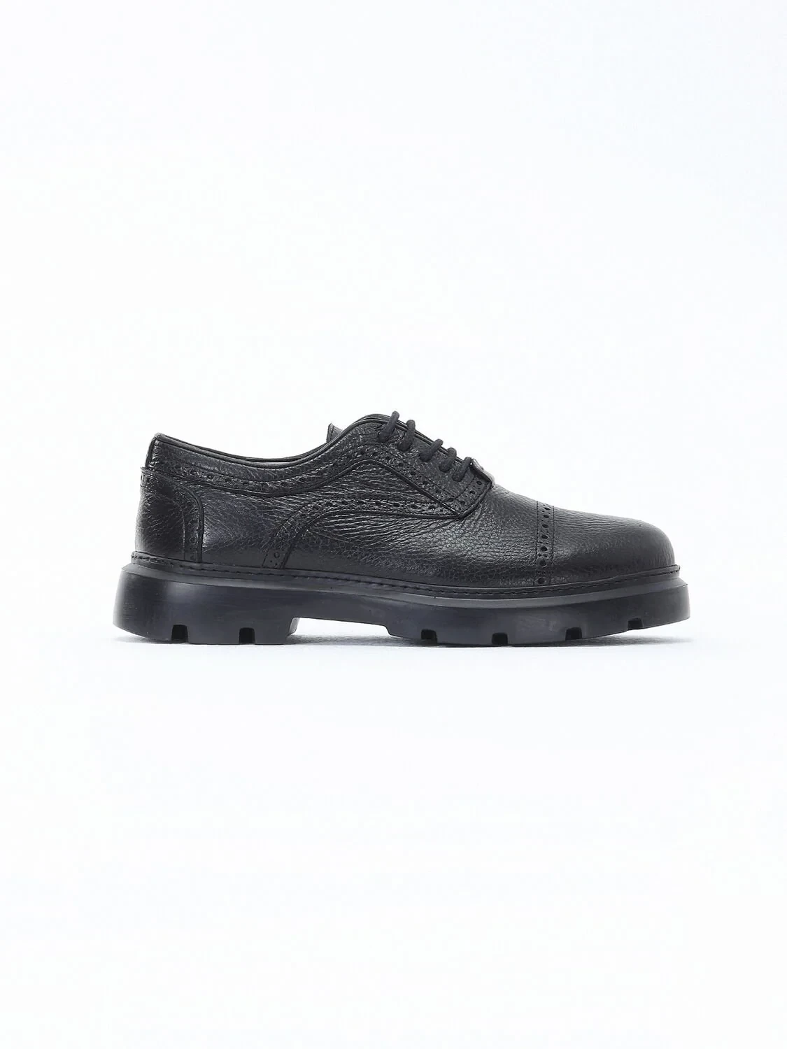 Black Leather Smart Casual Shoes - 1
