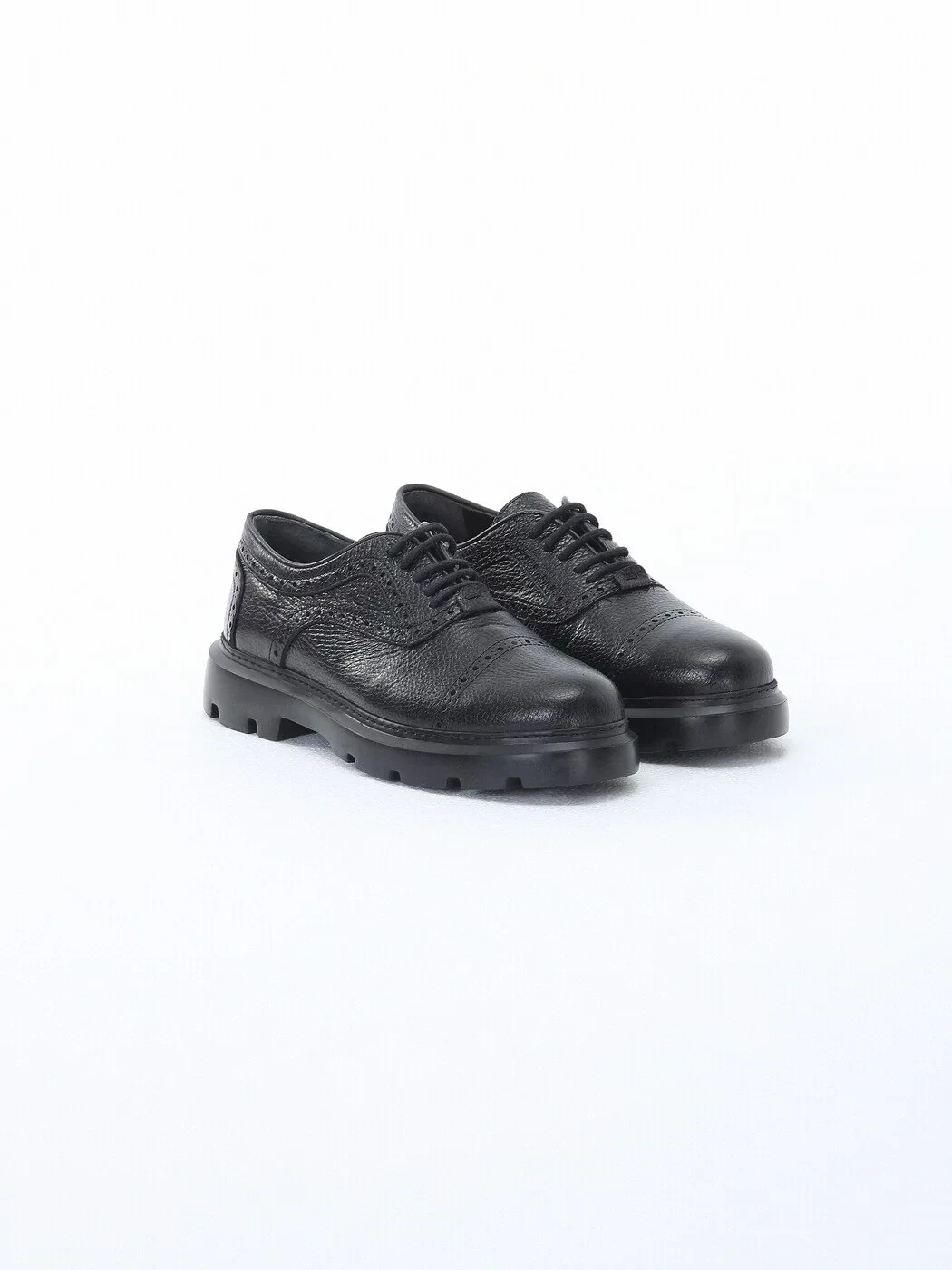 Black Leather Smart Casual Shoes - 2