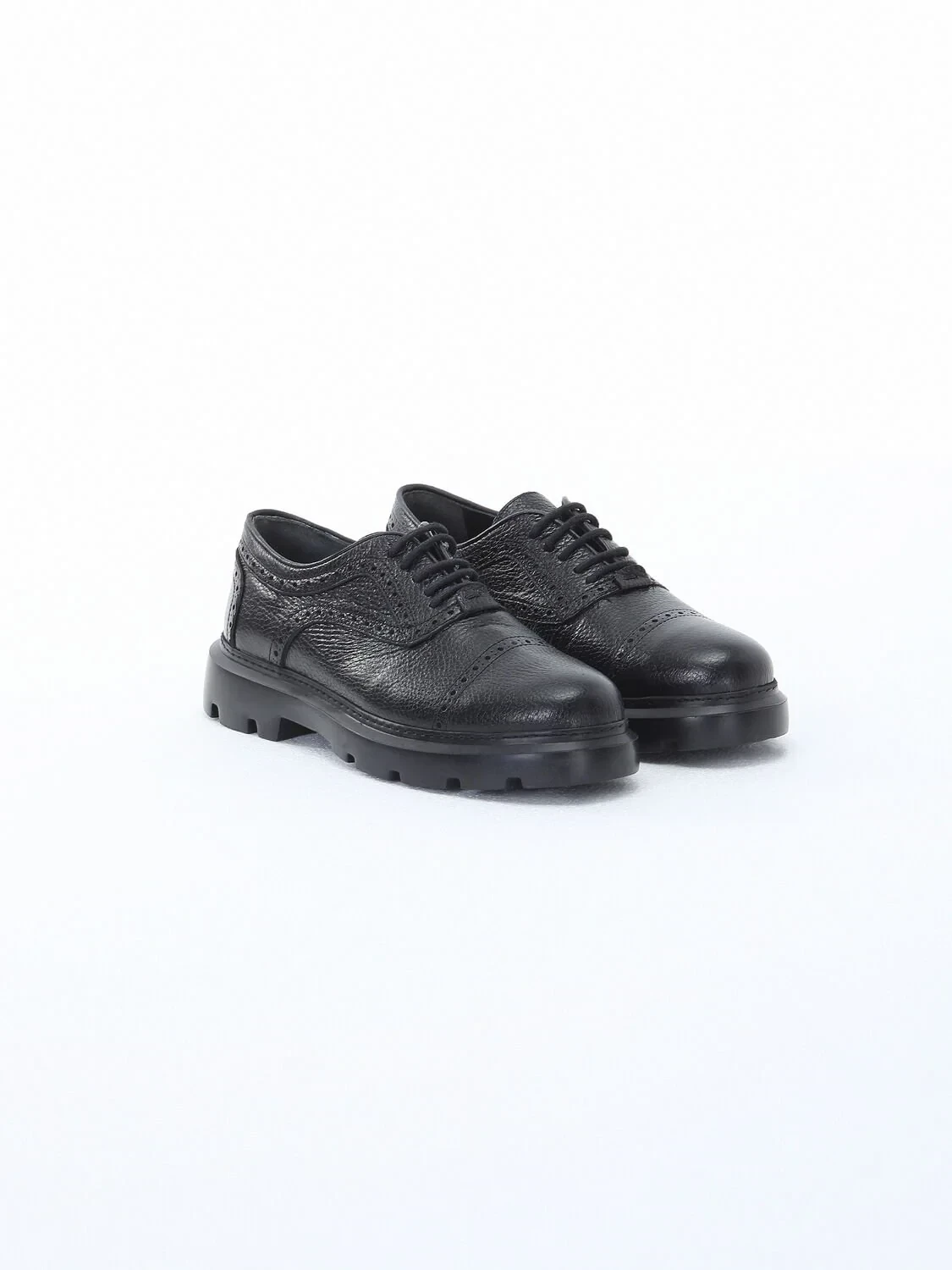 Black Leather Smart Casual Shoes - 2