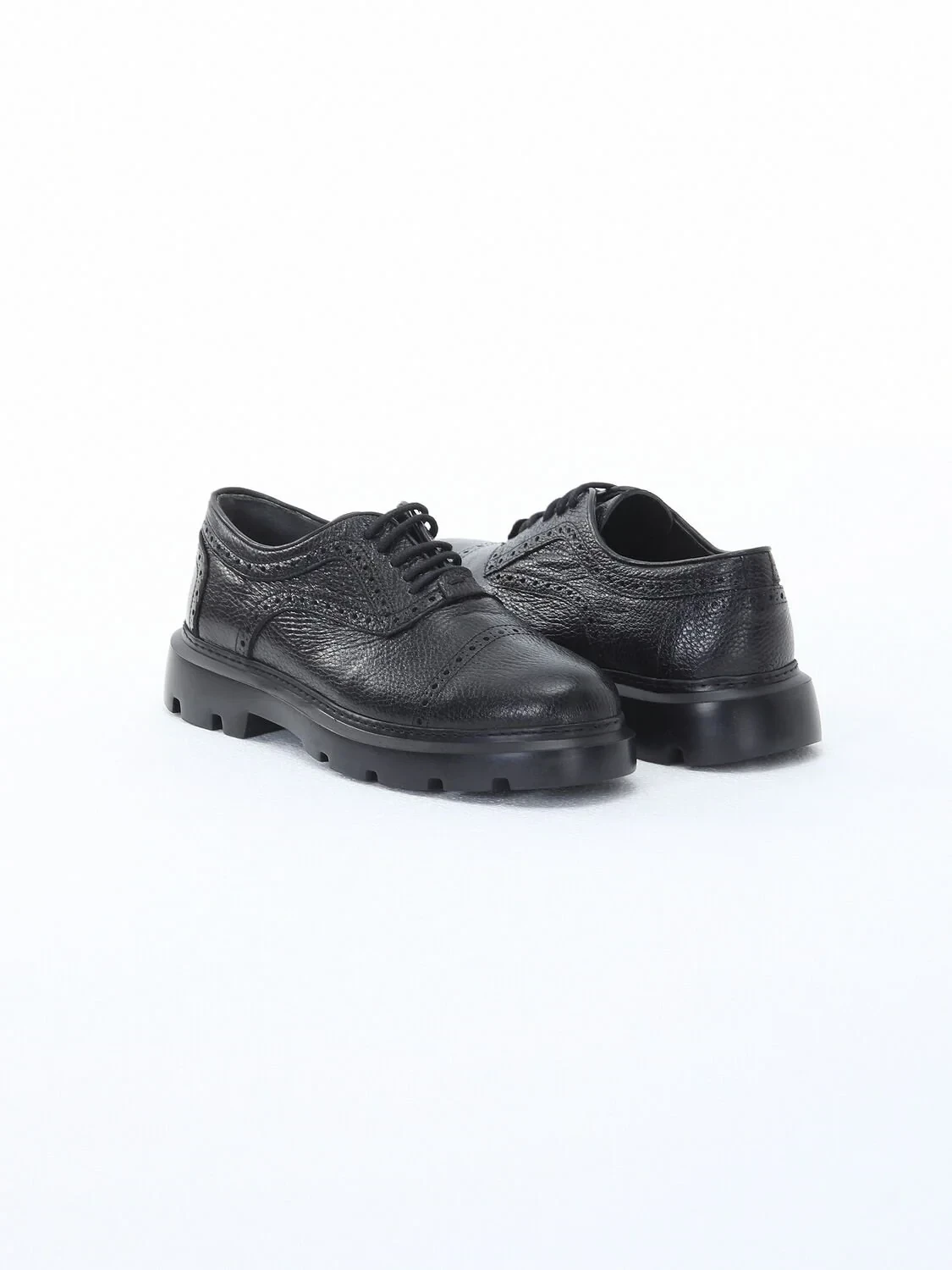 Black Leather Smart Casual Shoes - 3
