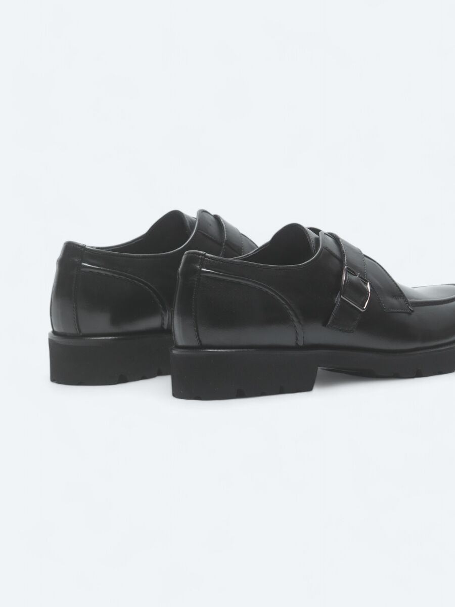 Black Leather Smart Casual Shoes - 5