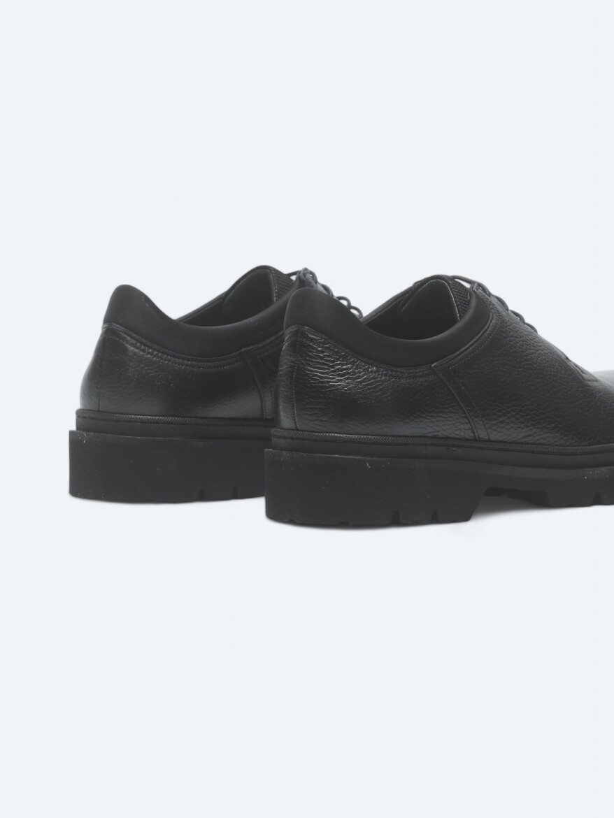Black Leather Smart Casual Shoes - 5