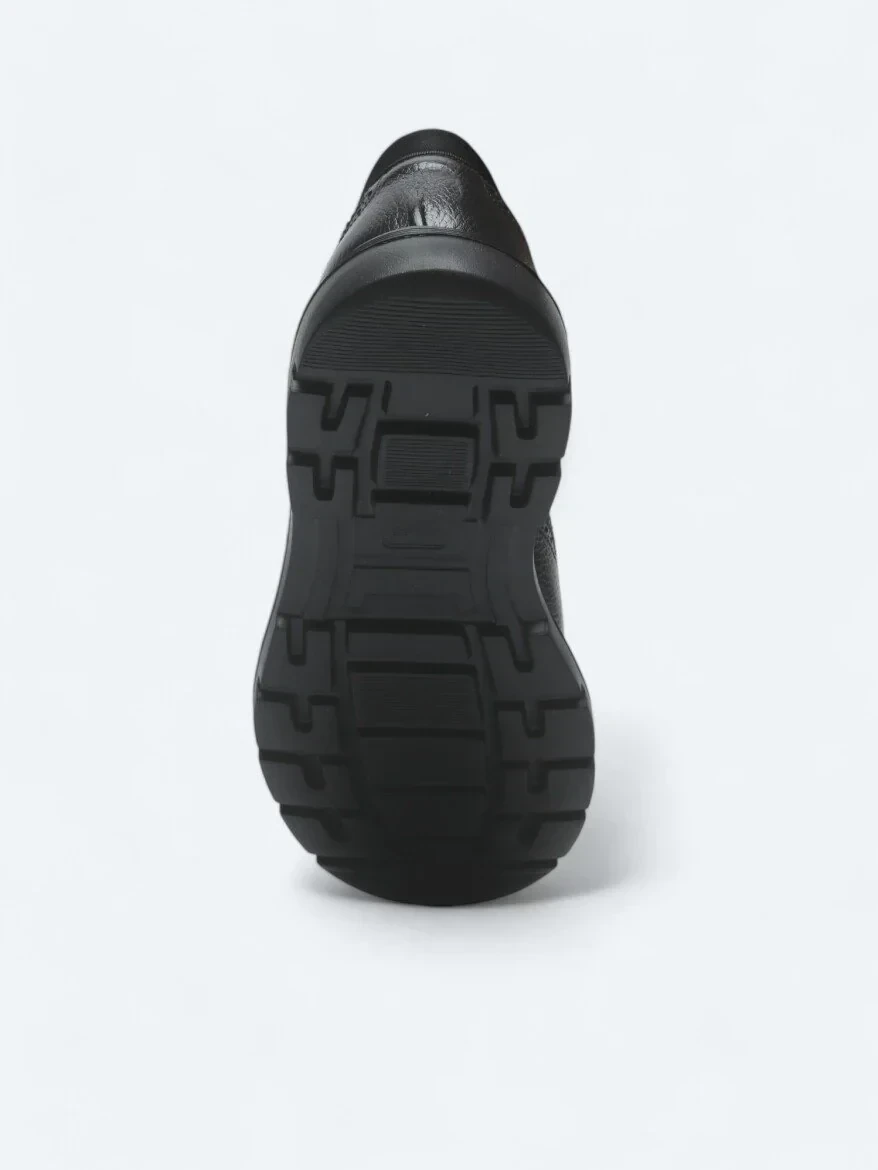 Black Leather Smart Casual Shoes 