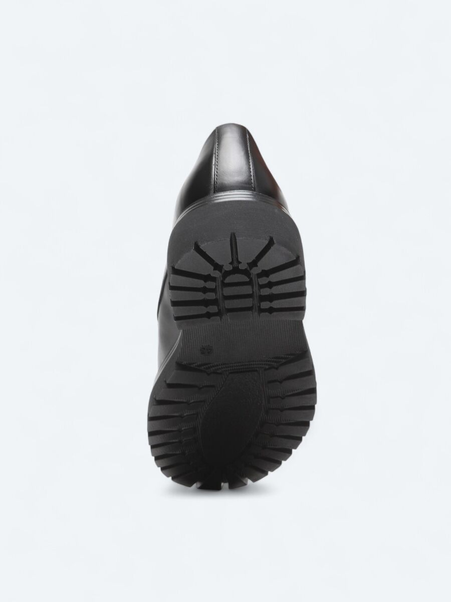 Black Leather Smart Casual Shoes - 4