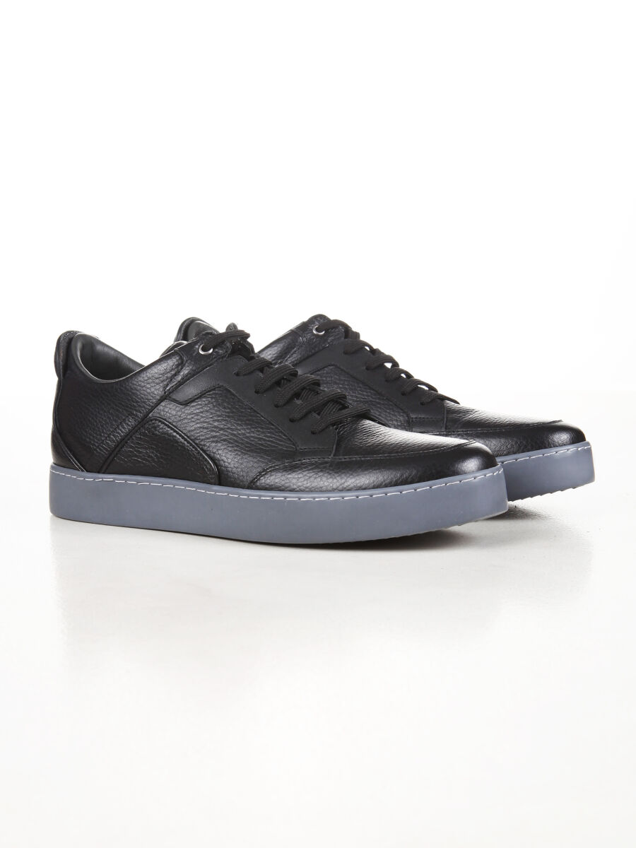 Black Leather Sneaker - 2