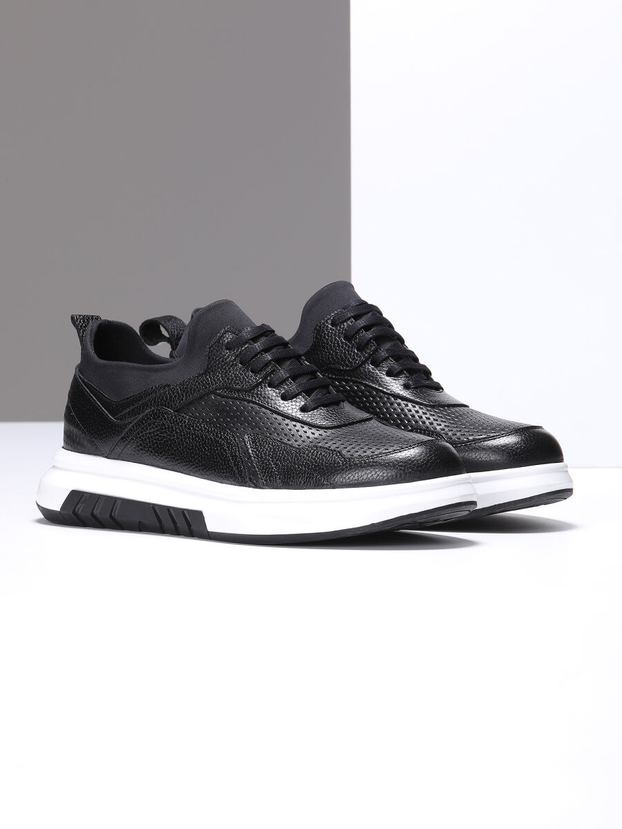 Black Leather Sneaker - 2