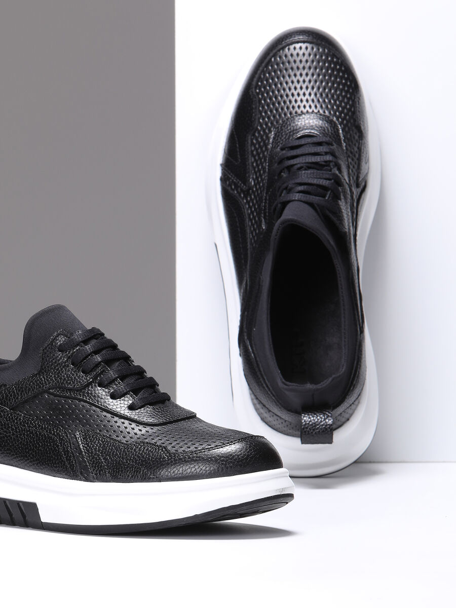 Black Leather Sneaker - 4