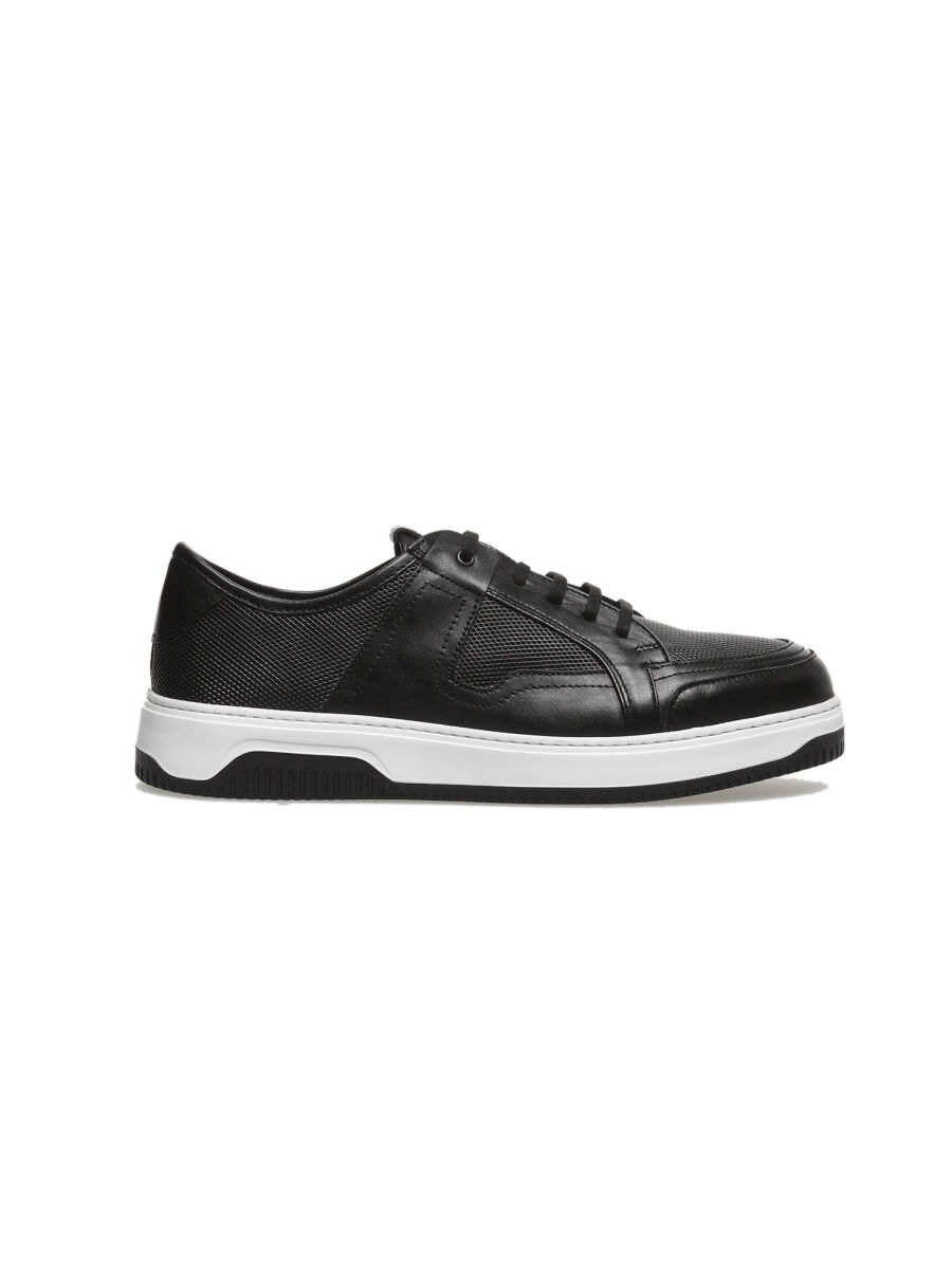 Black Leather Sneaker - 1