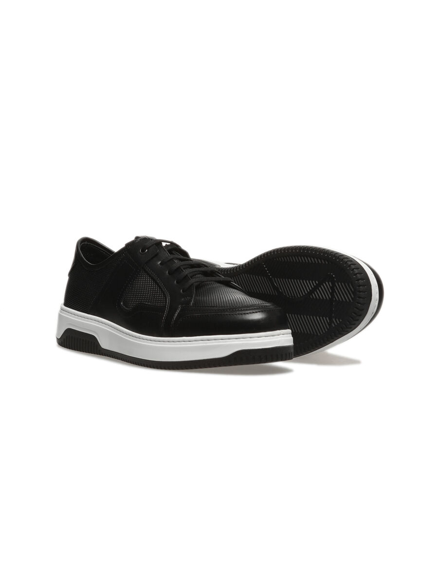 Black Leather Sneaker - 3