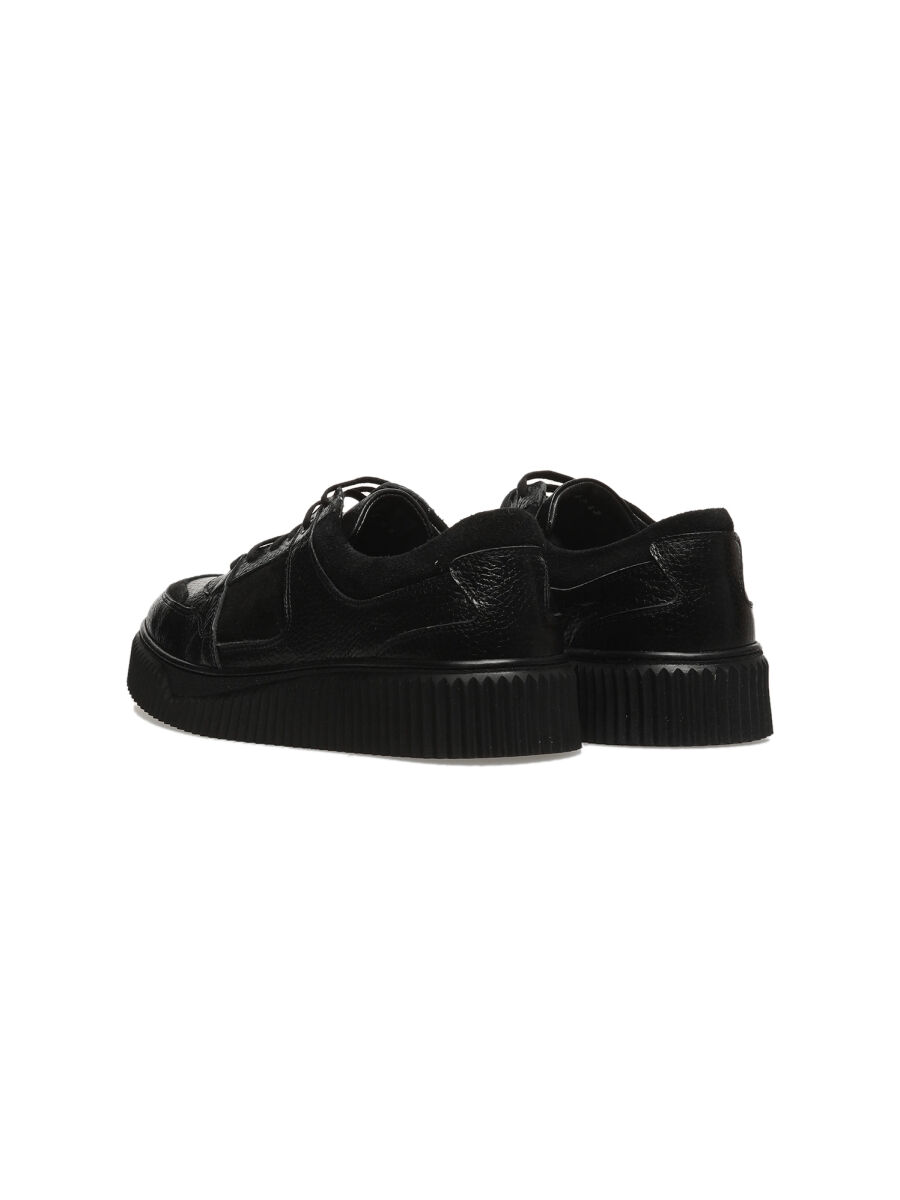 Black Leather Sneaker - 4