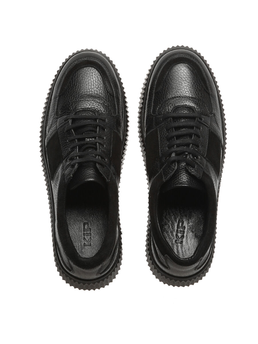 Black Leather Sneaker - 5