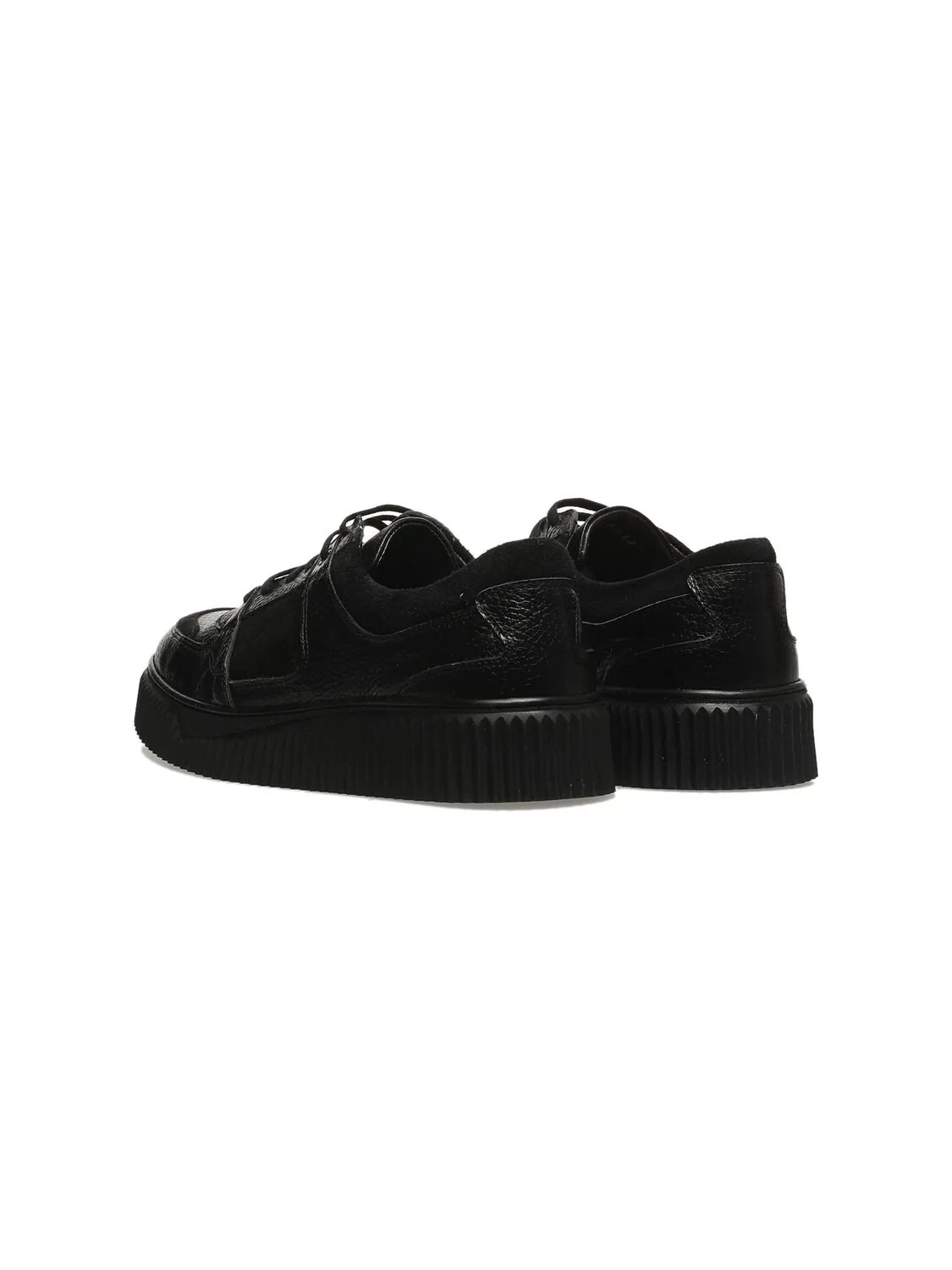 Black Leather Sneaker - 4