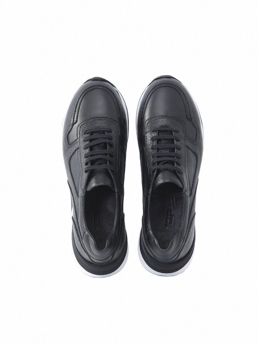Black Leather Sneaker - 4
