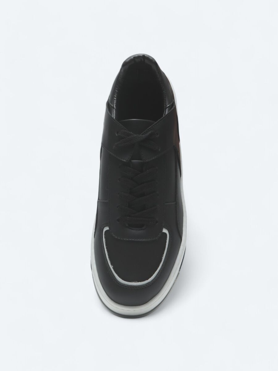Black Leather Sneaker - 3