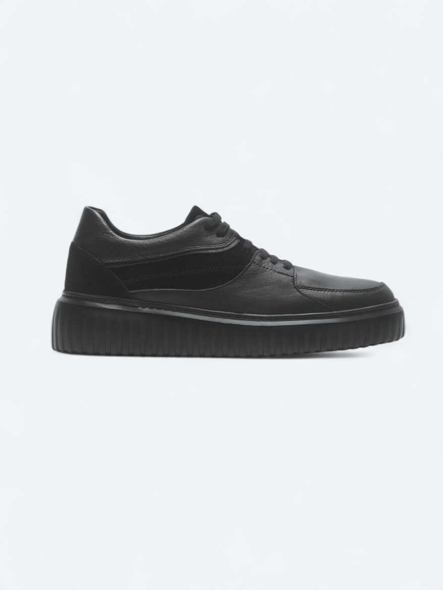 Black Leather Sneaker - KİP