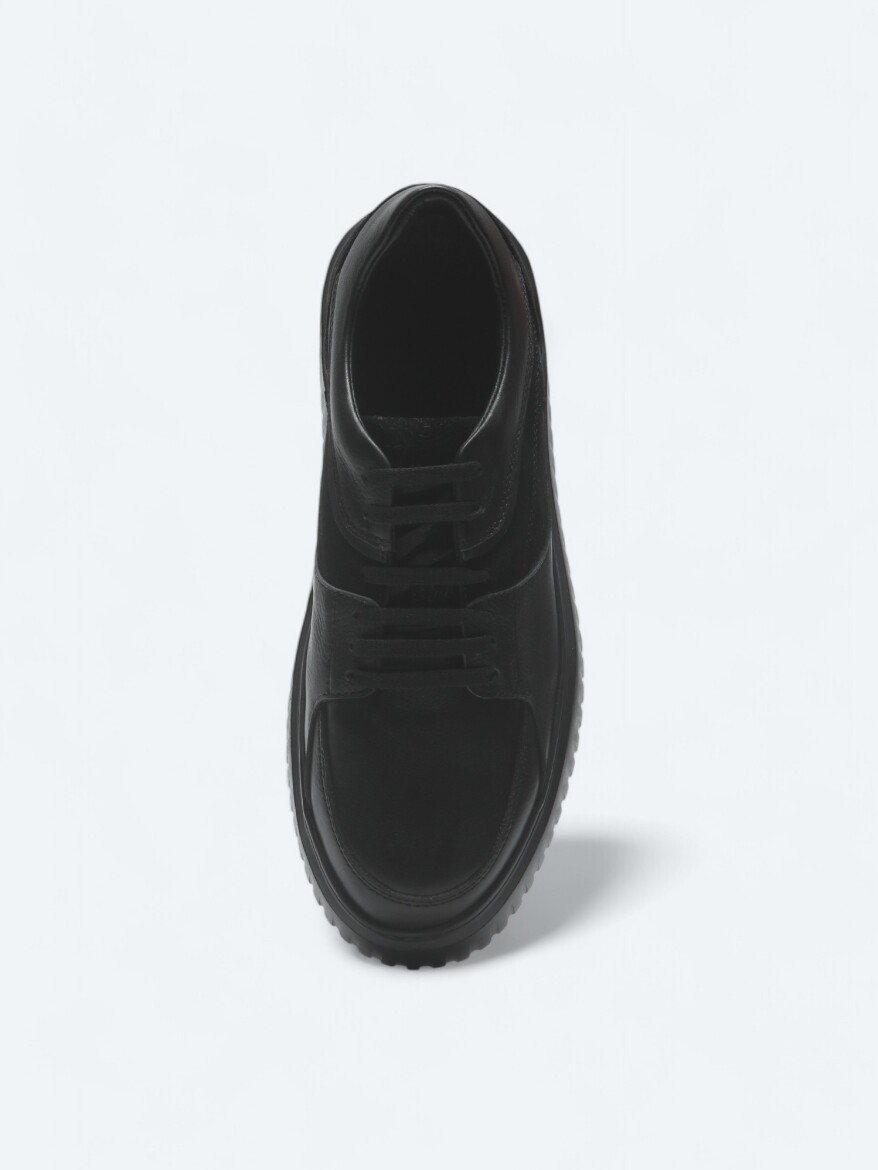 Black Leather Sneaker - 3
