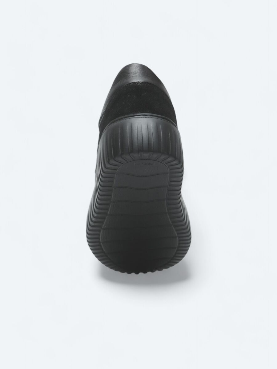 Black Leather Sneaker - 4