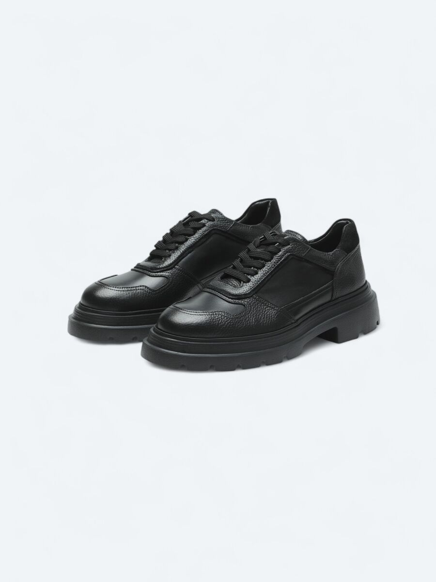 Black Leather Sneaker - 2