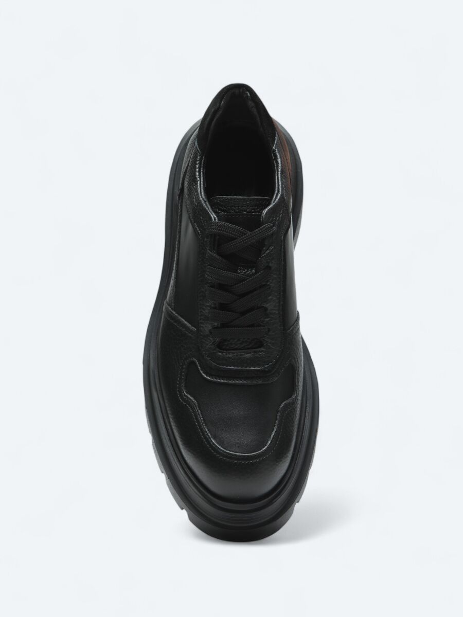 Black Leather Sneaker - 3