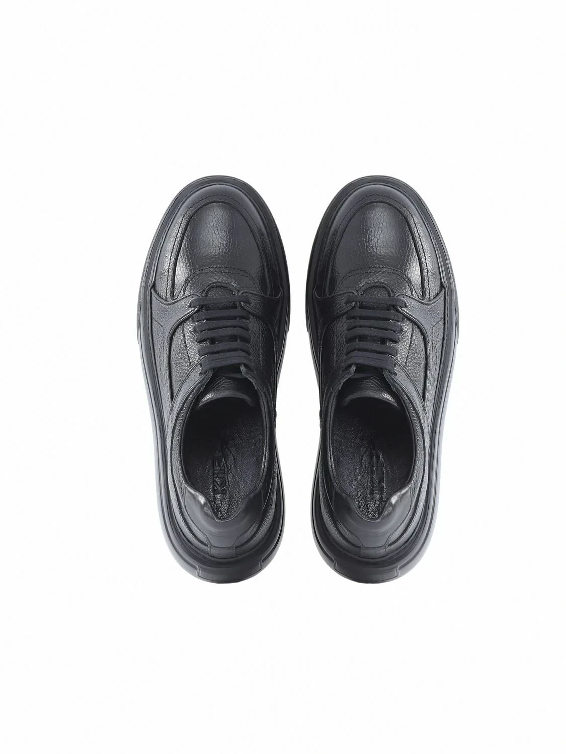 Black Leather Sport Sneaker - 5