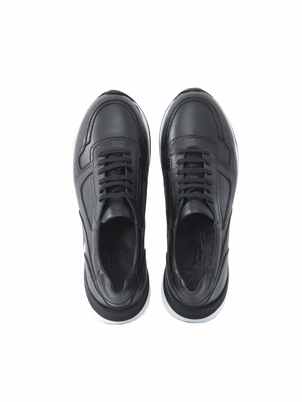 Black Leather Sport Sneaker - 5