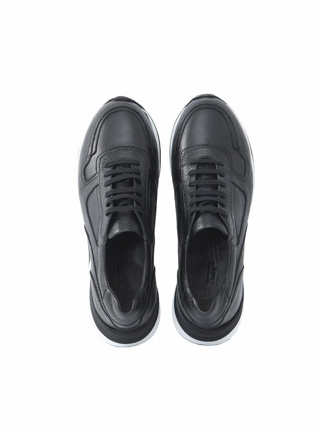 Black Leather Sport Sneaker - 5