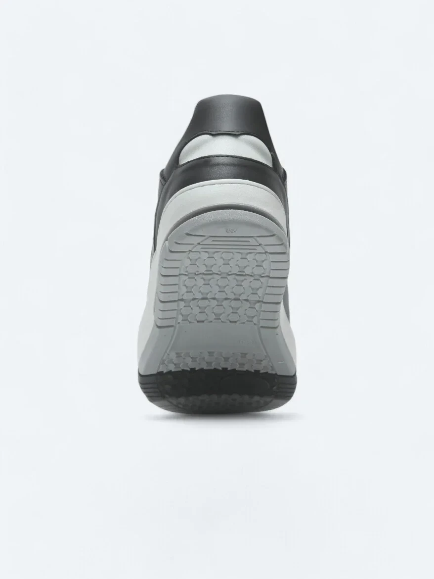 Black Leather Sport Sneaker - 4
