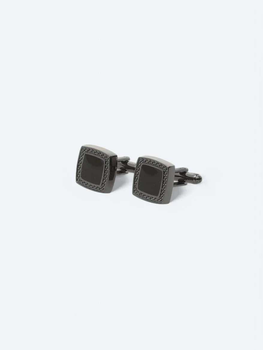 Black Metal Cuff Link - 1