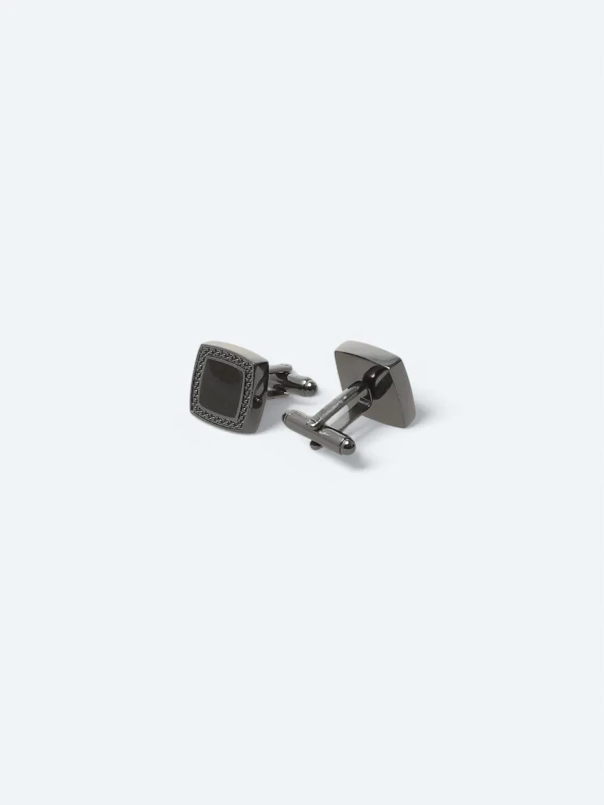 Black Metal Cuff Link - 2