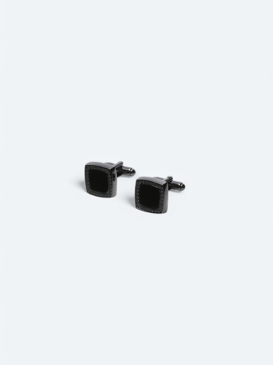 Black Metal Cuff Link - 1