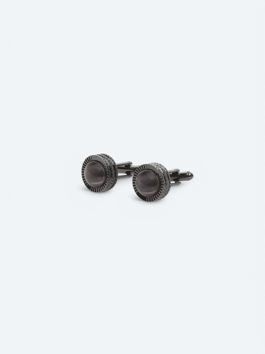 Black Metal Cuff Link - 1