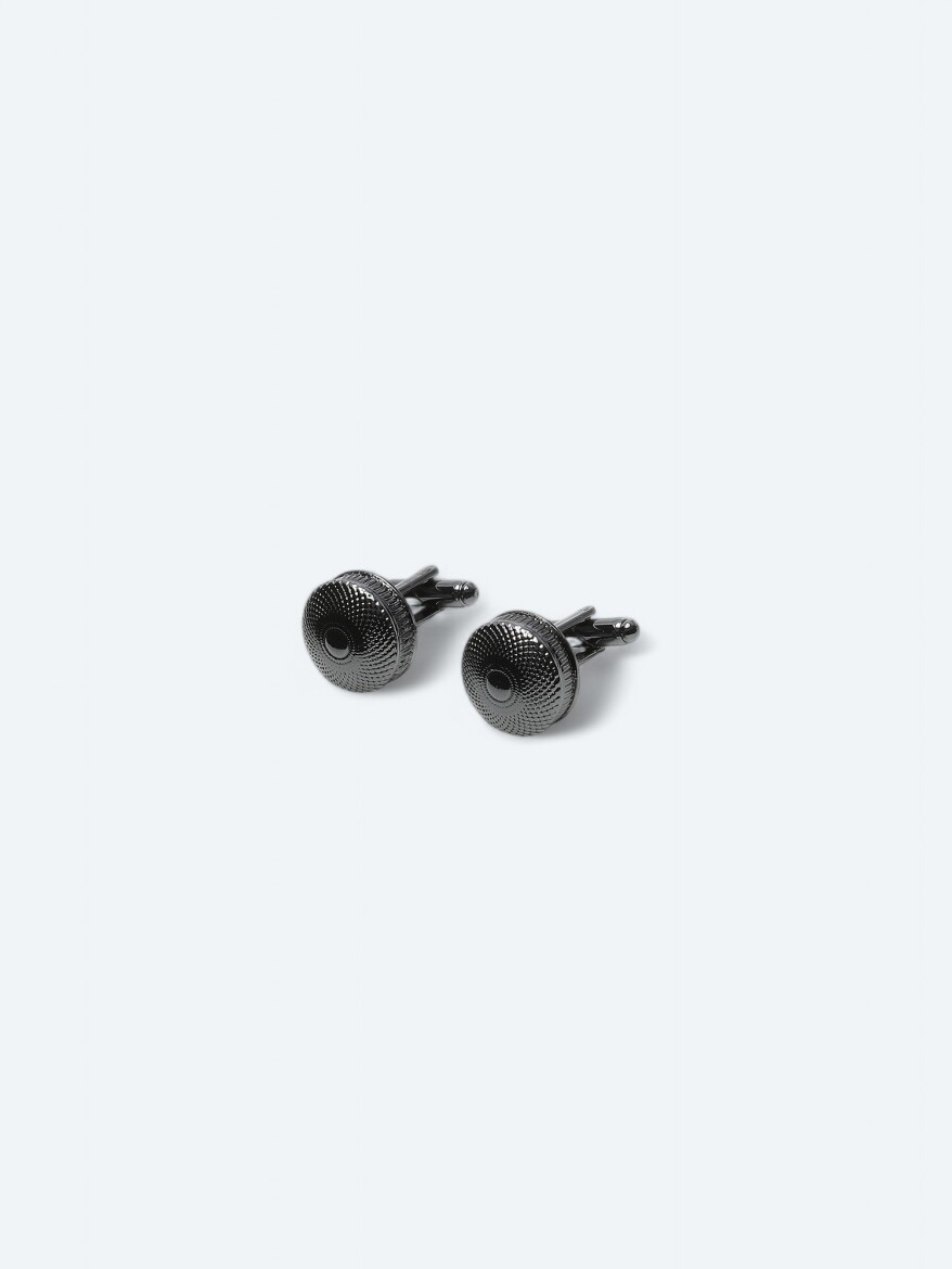Black Metal Cuff Link - 1