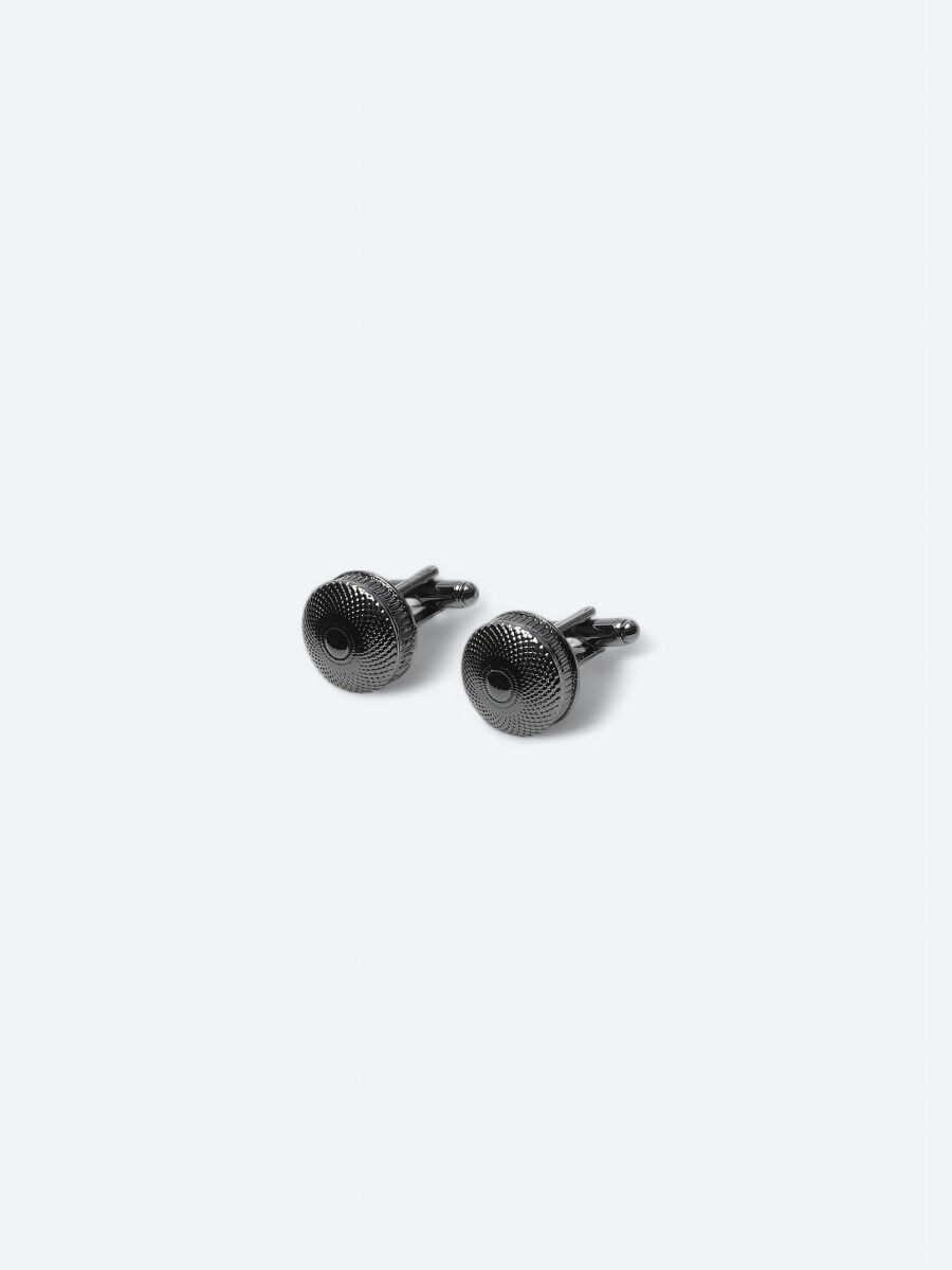 Black Metal Cuff Link - 1
