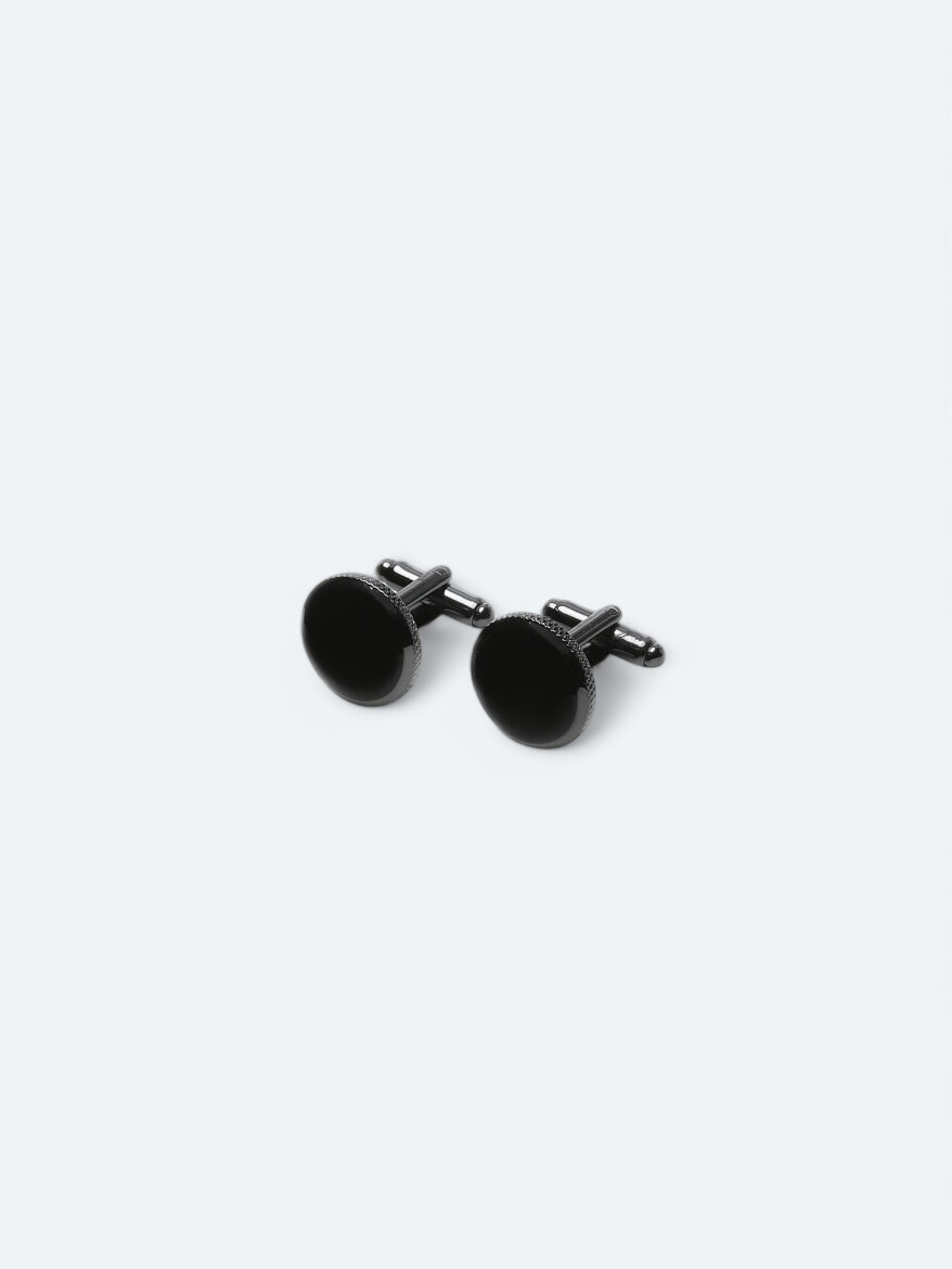 Black Metal Cuff Link - 1