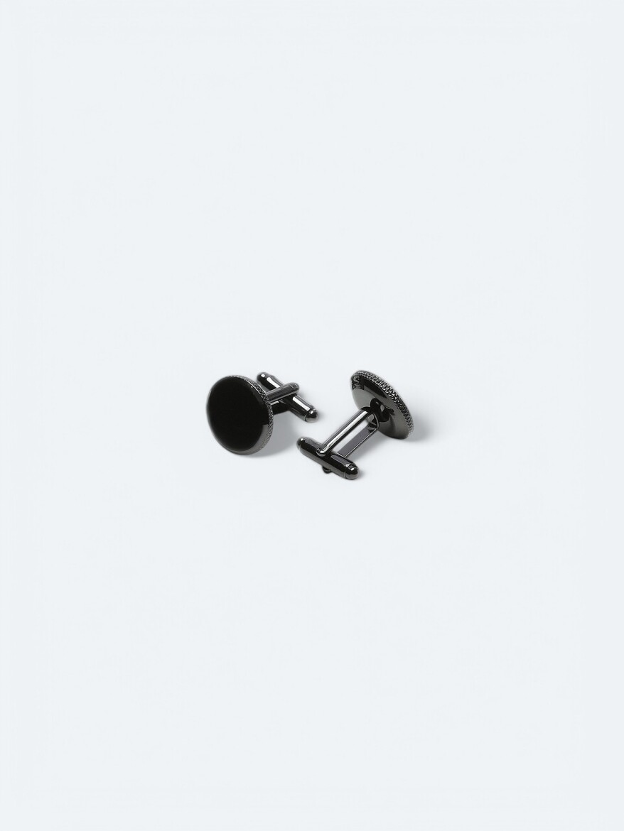 Black Metal Cuff Link - 2
