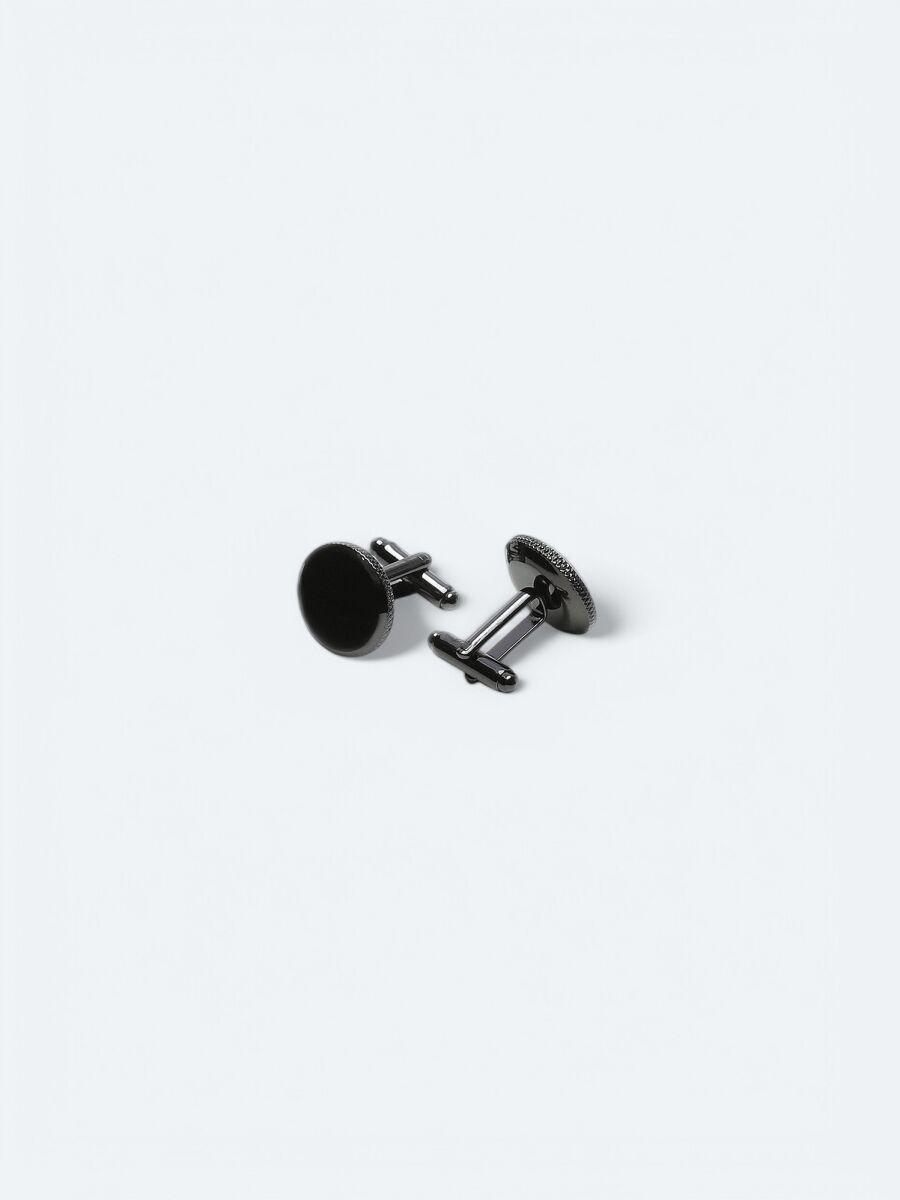 Black Metal Cuff Link - 2
