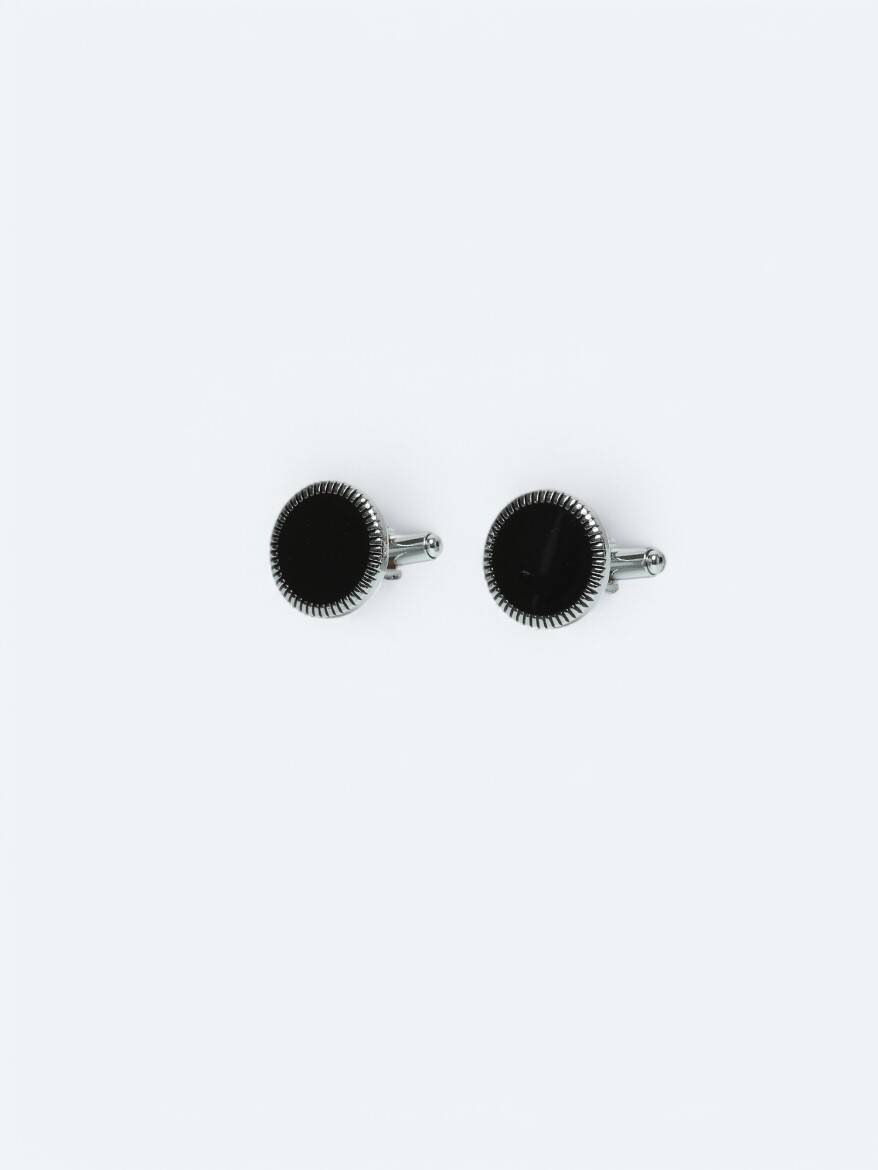 Black Metal Cuff Link - 1