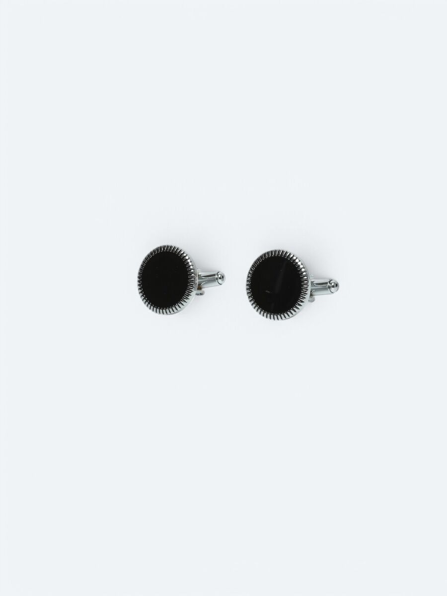 Black Metal Cuff Link - 1