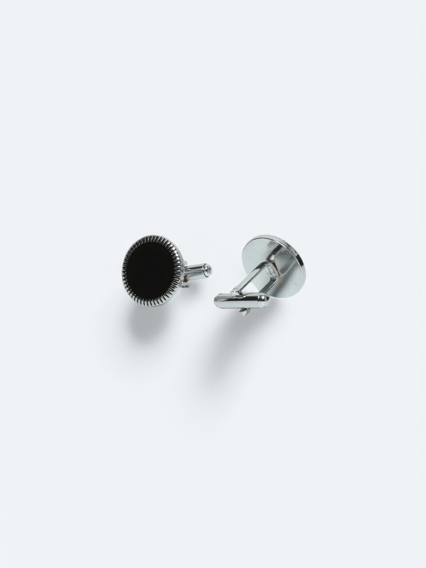 Black Metal Cuff Link - 2