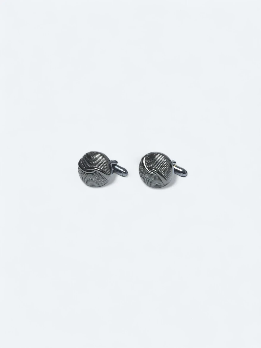 Black Metal Cuff Link - 1