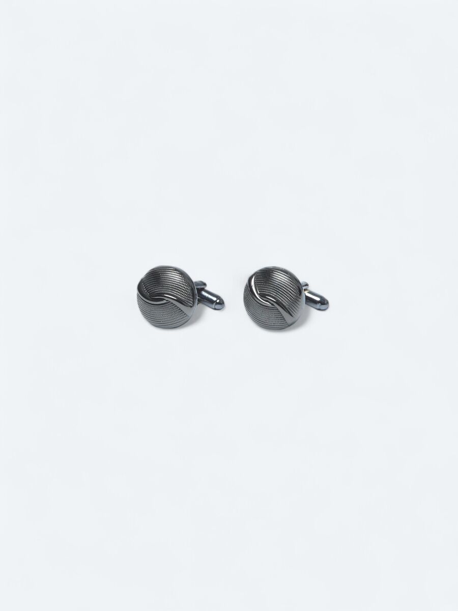 Black Metal Cuff Link - 1