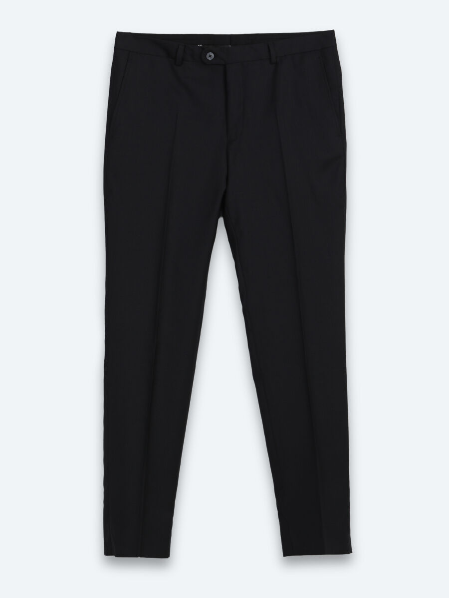 Black Micro Modern Fit 100% Wool Suit - 7